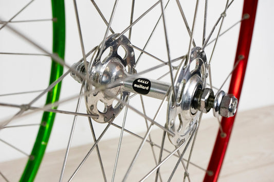 GALLI MAILLARD TRACK WHEELS 700c 28" TUBULAR BIKE VINTAGE 80S BICYCLE FIAMME