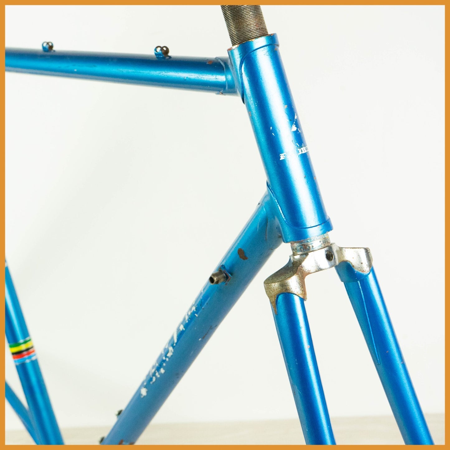 VOLTA VINTAGE FRAME SET 55 56 STEEL ROAD BIKE CAMPAGNOLO BLUE OLD REYNOLDS 70S