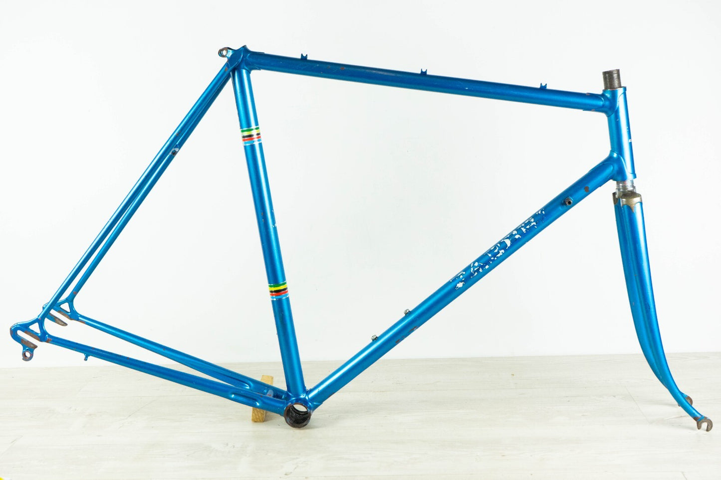VOLTA VINTAGE FRAME SET 55 56 STEEL ROAD BIKE CAMPAGNOLO BLUE OLD REYNOLDS 70S