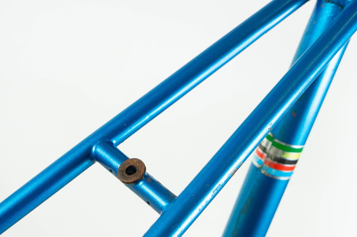 VOLTA VINTAGE FRAME SET 55 56 STEEL ROAD BIKE CAMPAGNOLO BLUE OLD REYNOLDS 70S