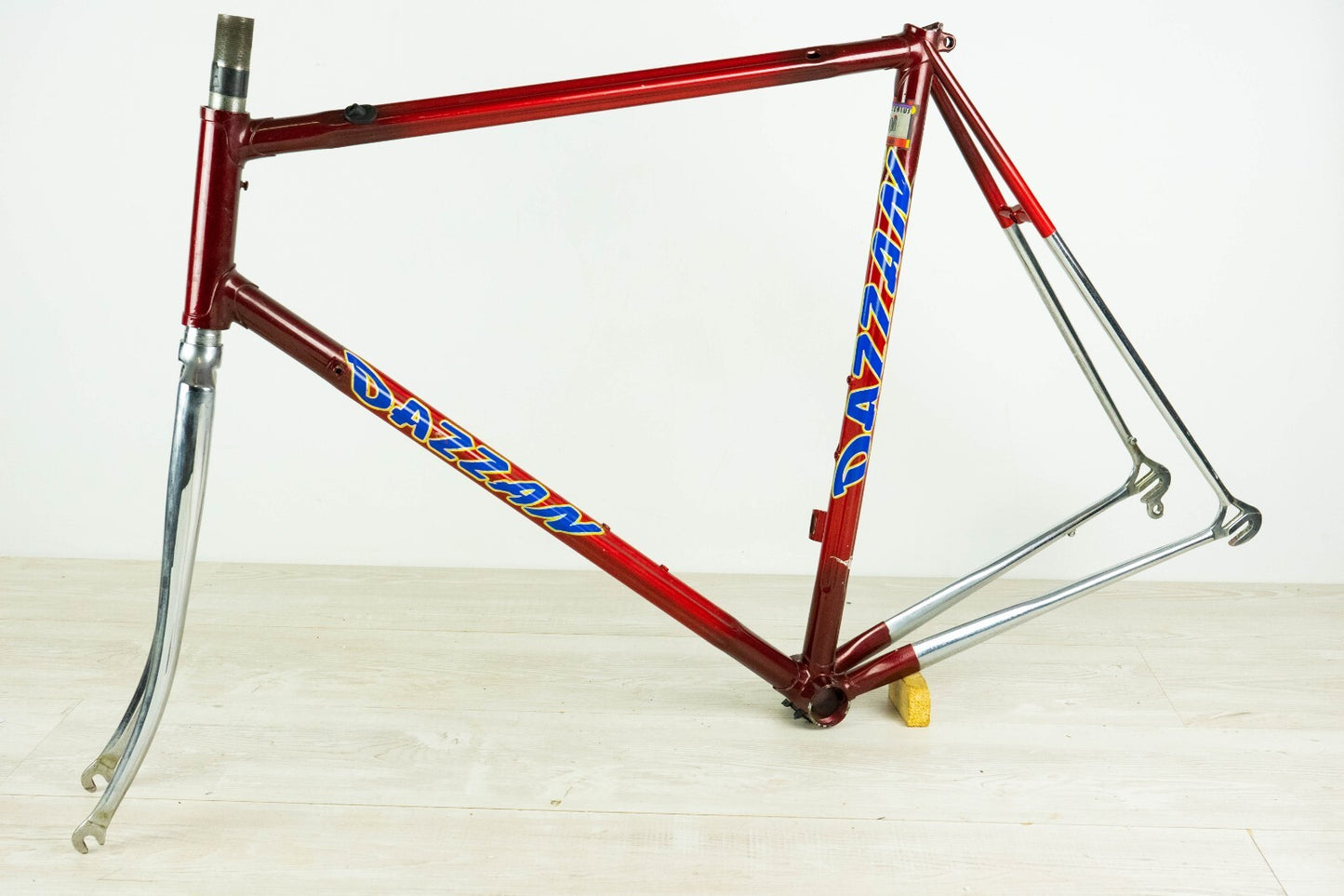 NOS DAZZAN VINTAGE FRAME SET 55 ROAD BIKE STEEL BICYCLE 90S RED OLD AERO STAR 80
