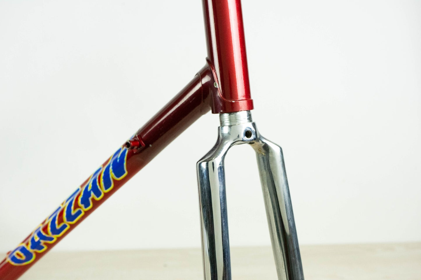 NOS DAZZAN VINTAGE FRAME SET 55 ROAD BIKE STEEL BICYCLE 90S RED OLD AERO STAR 80