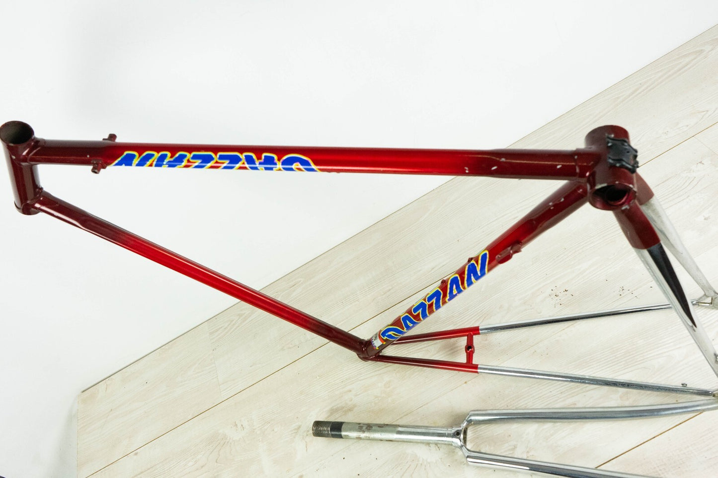 NOS DAZZAN VINTAGE FRAME SET 55 ROAD BIKE STEEL BICYCLE 90S RED OLD AERO STAR 80