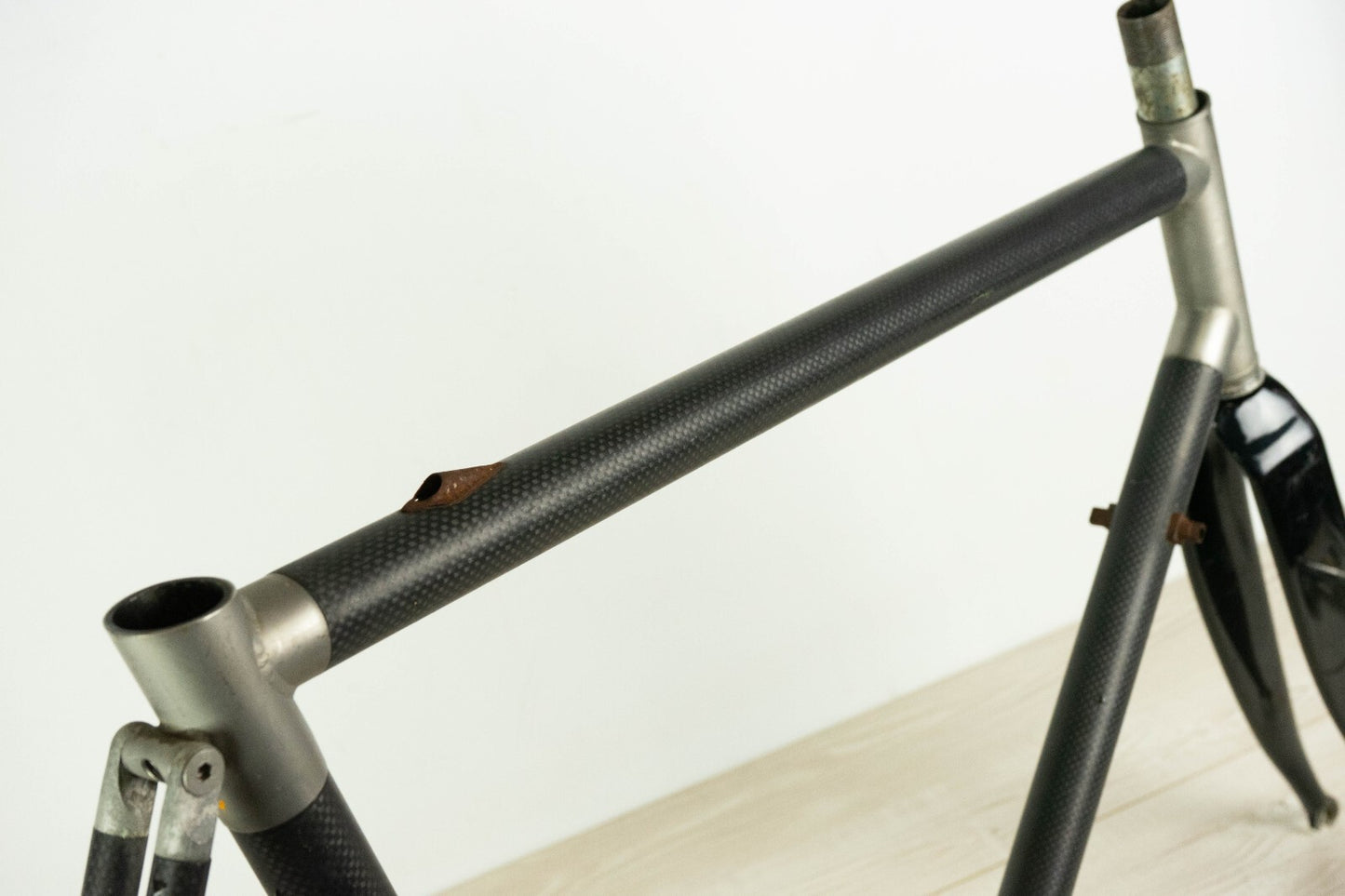 PESENTI CARBON TITANIUM STEEL ALLOY 55 M FRAME SET ROAD BIKE VINTAGE 90S BICYCLE