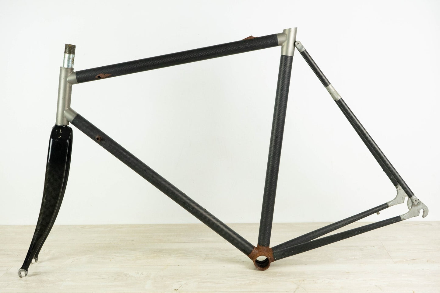 PESENTI CARBON TITANIUM STEEL ALLOY 55 M FRAME SET ROAD BIKE VINTAGE 90S BICYCLE