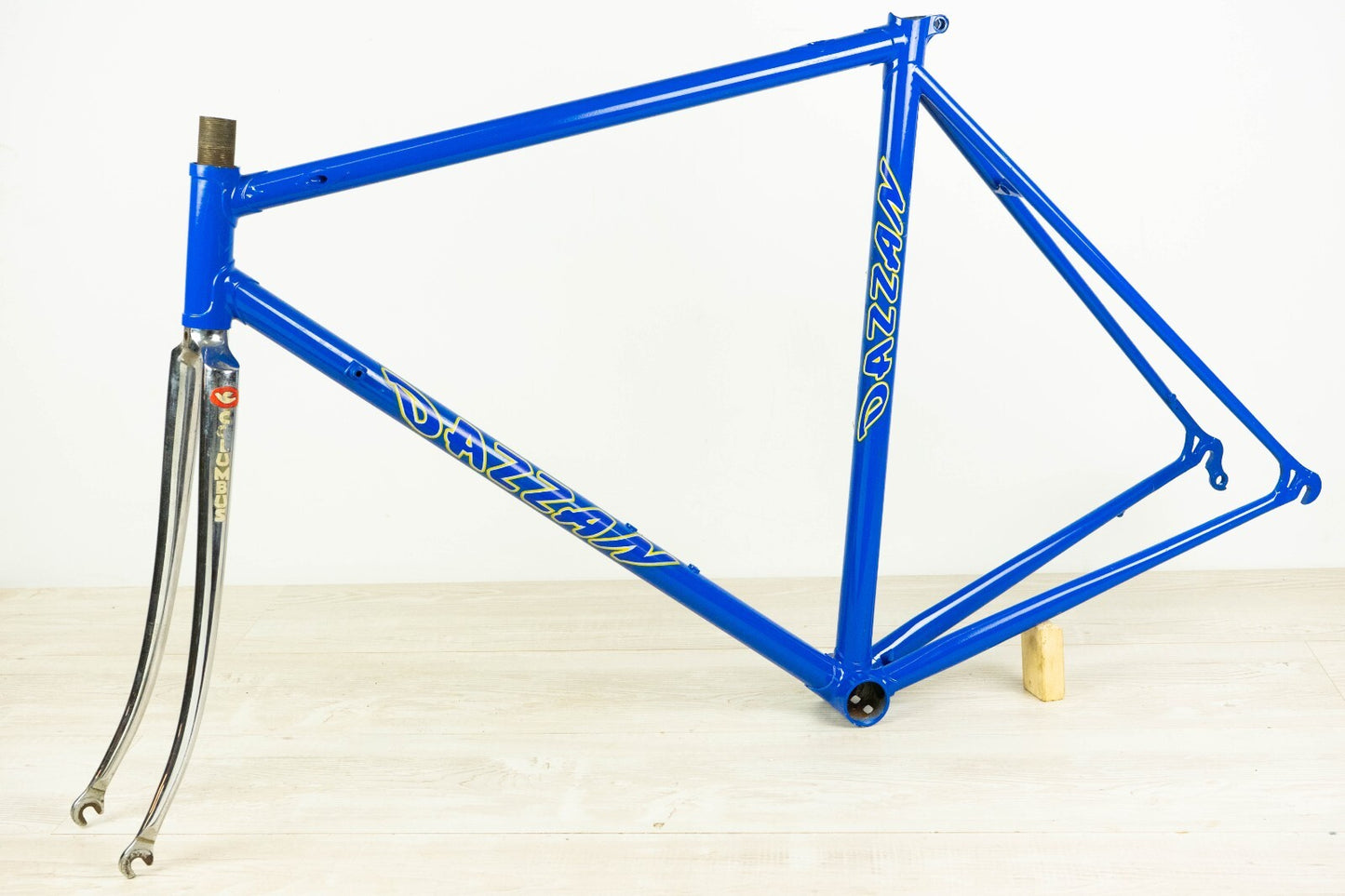 NOS DAZZAN VINTAGE FRAME SET 52 53 ROAD BIKE STEEL BICYCLE 90S BLUE COLUMBUS