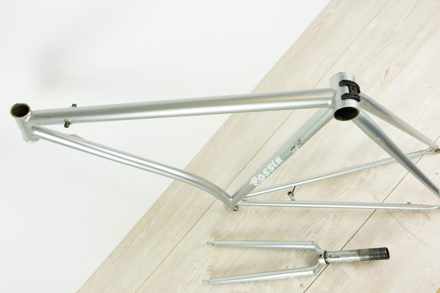 ROSSIN (?) VINTAGE FRAME 55 57 STEEL TIME TRIAL BIKE OLD TT CRONO 90S COLUMBUS
