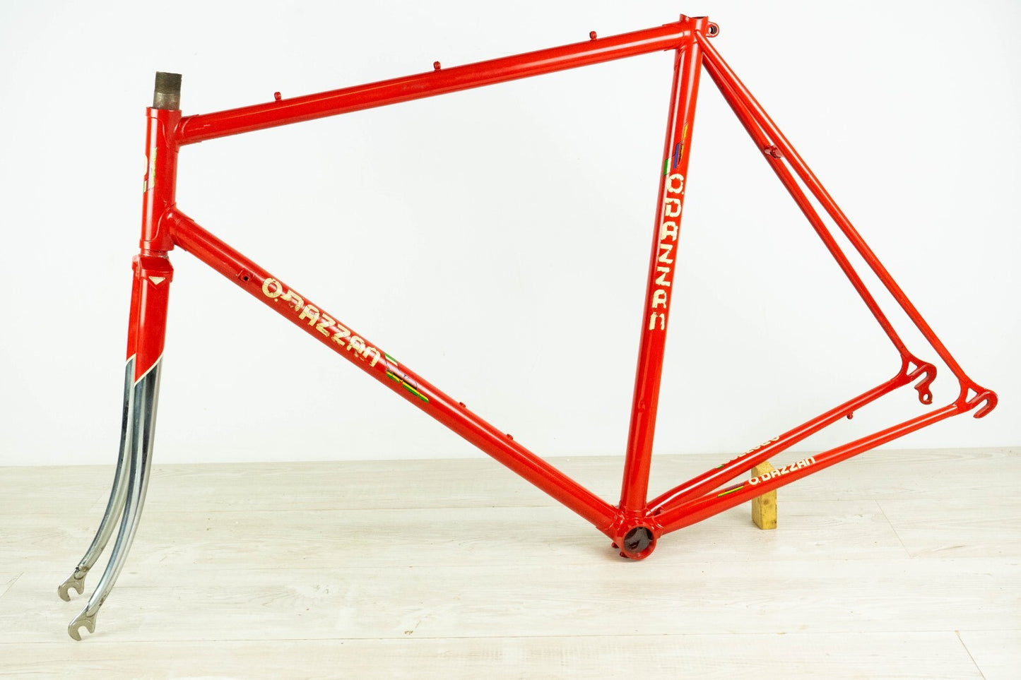 DAZZAN VINTAGE FRAME SET 55 56 ROAD BIKE STEEL BICYCLE RED OLD 80S CLASSIC