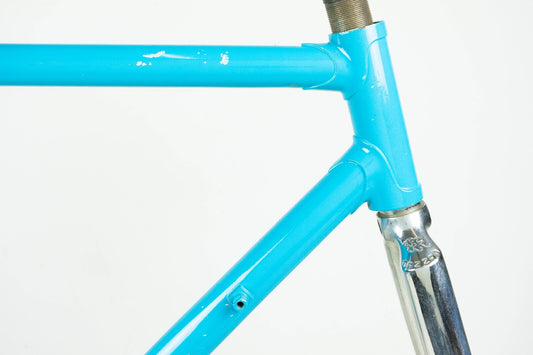 DAZZAN VINTAGE FRAME SET 51 52 ROAD BIKE STEEL BICYCLE BLUE AERO COLUMBUS OLD