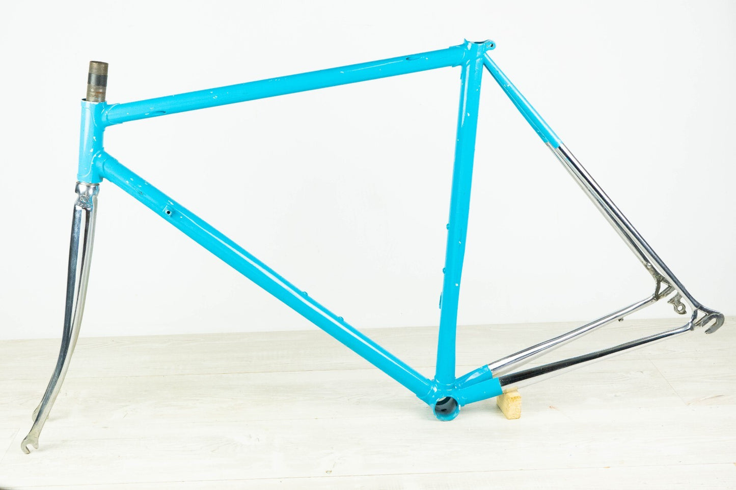 DAZZAN VINTAGE FRAME SET 51 52 ROAD BIKE STEEL BICYCLE BLUE AERO COLUMBUS OLD