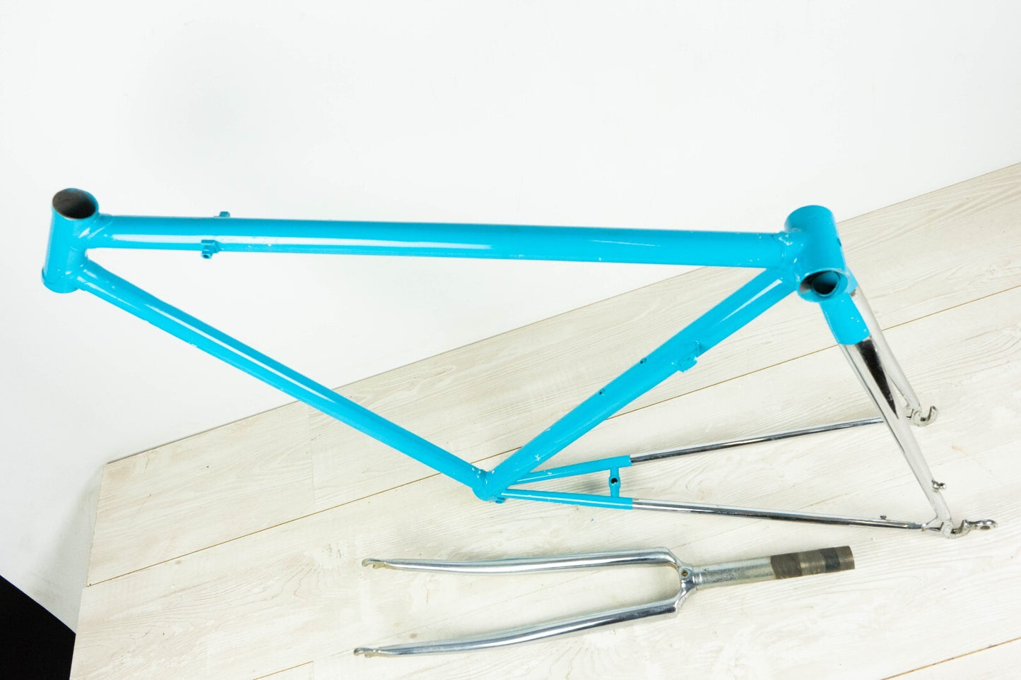 DAZZAN VINTAGE FRAME SET 51 52 ROAD BIKE STEEL BICYCLE BLUE AERO COLUMBUS OLD