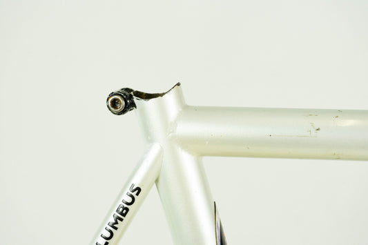 SCAPIN VINTAGE FRAME 53 54 ROAD BIKE STEEL BICYCLE 90S WHITE COLUMBUS GENIUS EOS