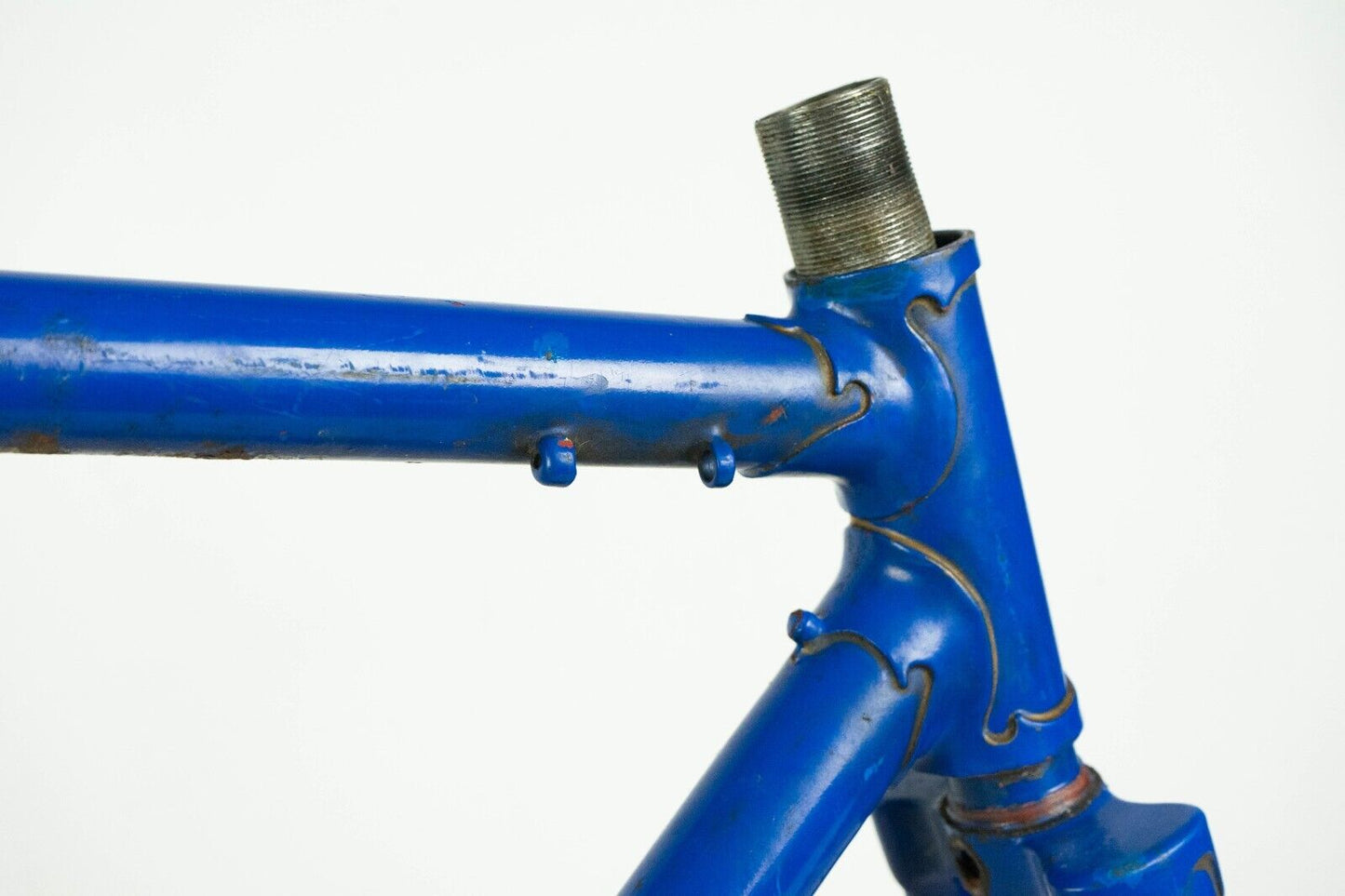 VINTAGE FRENCH 52 STEEL FRAME SET 60S OLD ROAD BIKE BICYCLE SPORT 50S BLUE SMALL