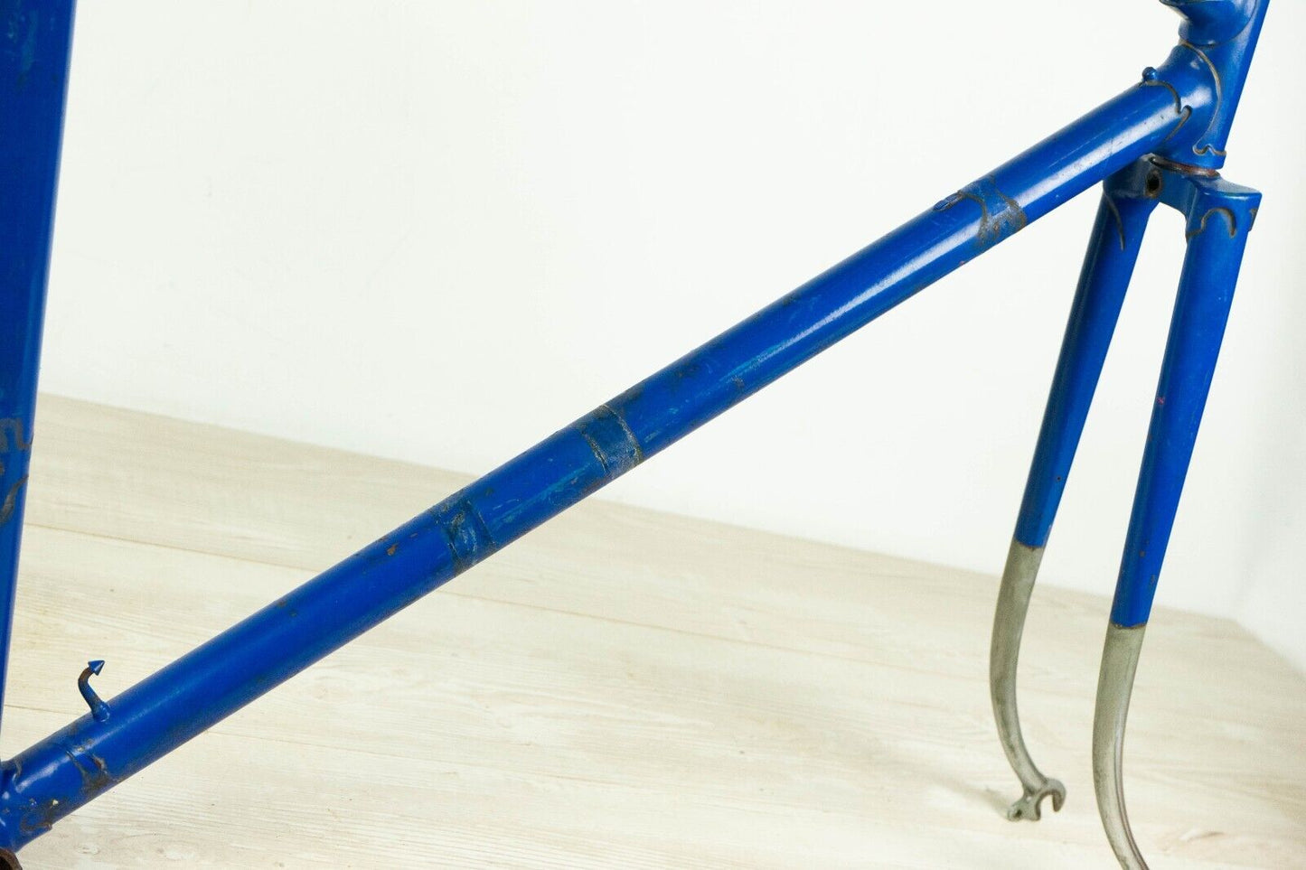 VINTAGE FRENCH 52 STEEL FRAME SET 60S OLD ROAD BIKE BICYCLE SPORT 50S BLUE SMALL