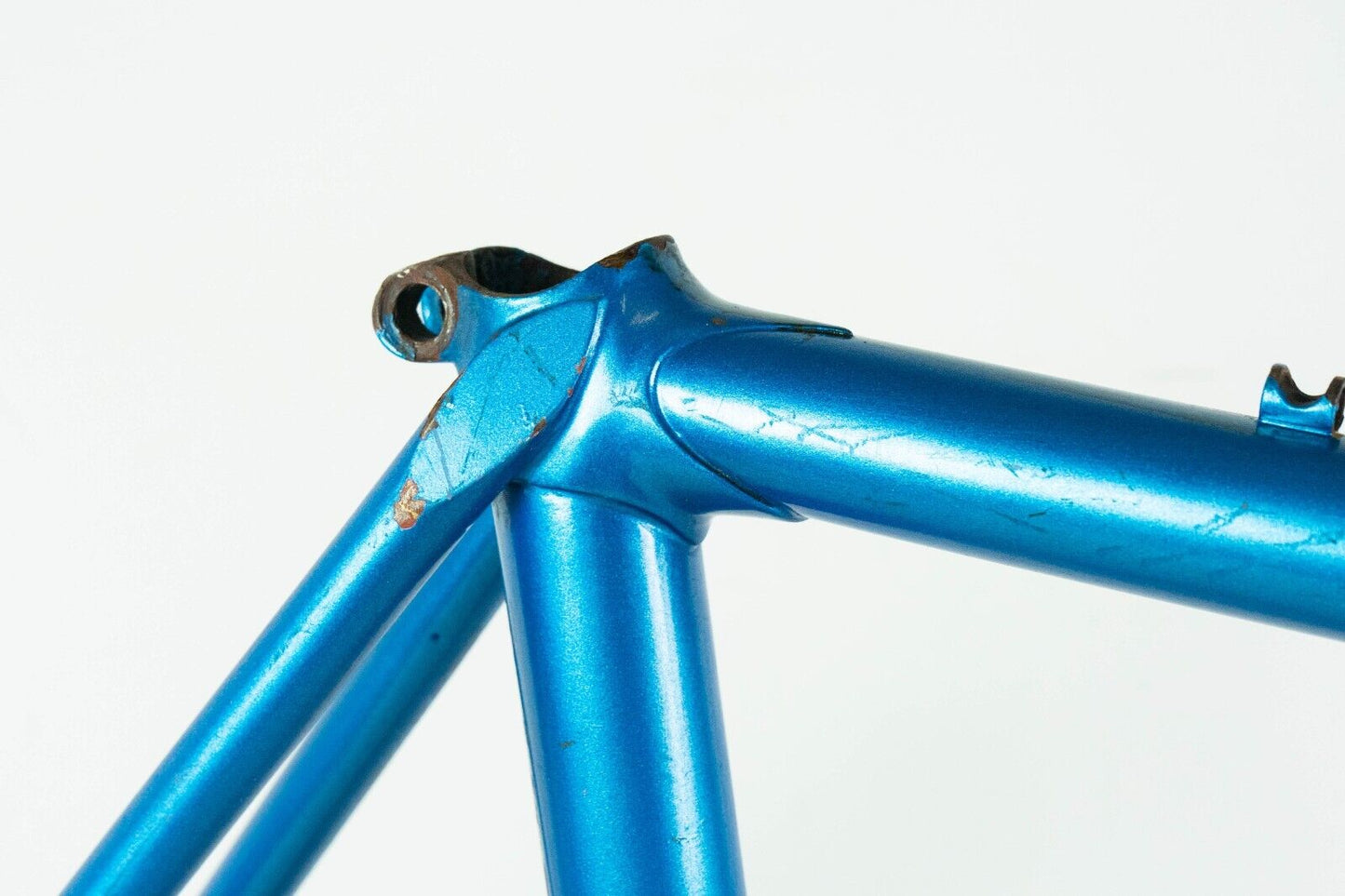 VOLTA VINTAGE FRAME SET 55 56  STEEL ROAD BIKE CAMPAGNOLO BLUE OLD REYNOLDS 70S