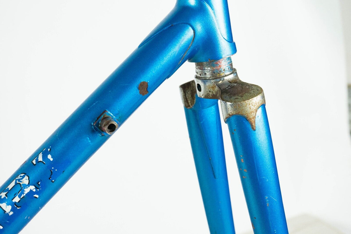 VOLTA VINTAGE FRAME SET 55 56  STEEL ROAD BIKE CAMPAGNOLO BLUE OLD REYNOLDS 70S