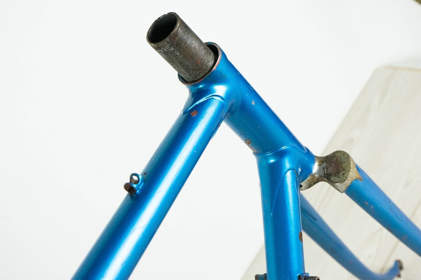 VOLTA VINTAGE FRAME SET 55 56  STEEL ROAD BIKE CAMPAGNOLO BLUE OLD REYNOLDS 70S