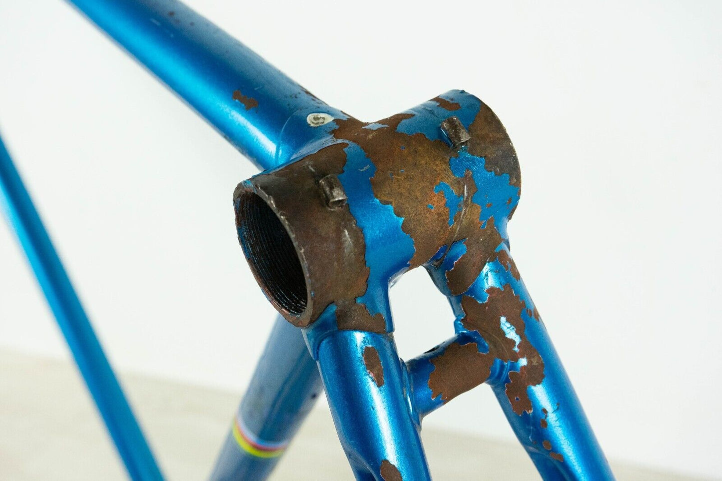 VOLTA VINTAGE FRAME SET 55 56  STEEL ROAD BIKE CAMPAGNOLO BLUE OLD REYNOLDS 70S